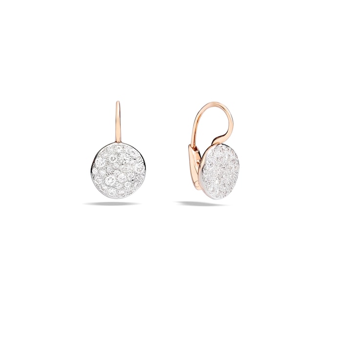 Pomellato 18k Rose Gold Sabbia 0.78cttw Diamond Clip on Earrings