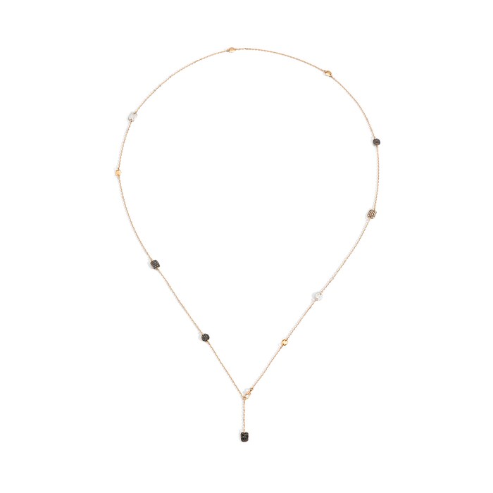 Pomellato 18k Rose Gold Sabbia Sautoir 3.40cttw Mixed Diamond Necklace