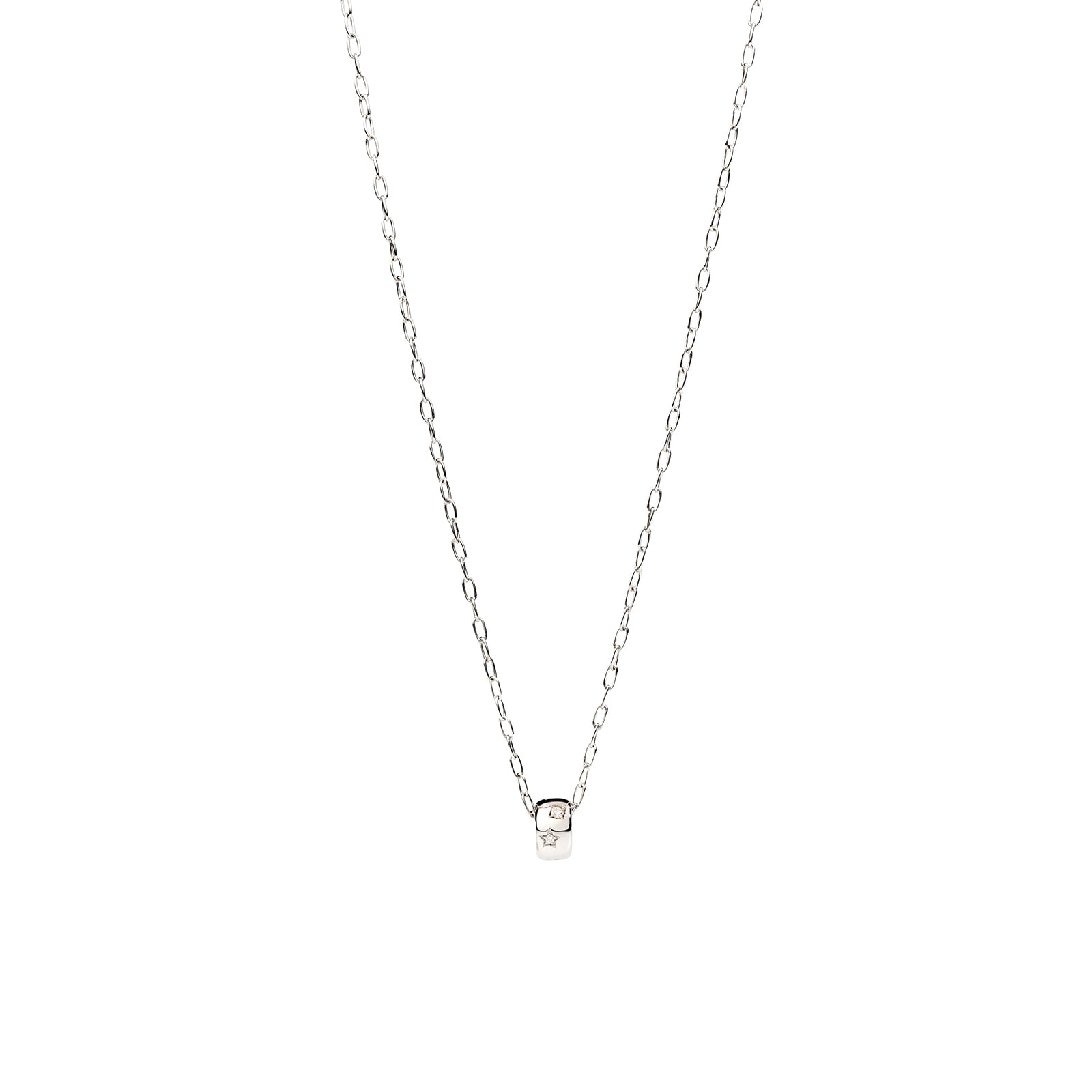 Pomellato 18k White Gold Iconica 0.13cttw Diamond Barrel Pendant