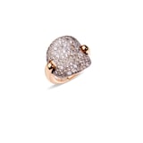 Pomellato 18k Rose Gold Sabbia 2.30cttw Brown and White Diamond Ring Size 53