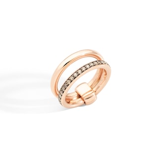Pomellato 18k Rose Gold Iconica 0.46cttw Brown Diamond Together Band Ring Size 53 Pomellato 18k Rose Gold Iconica 0.46cttw Brown Diamond Together Band Ring Size 53