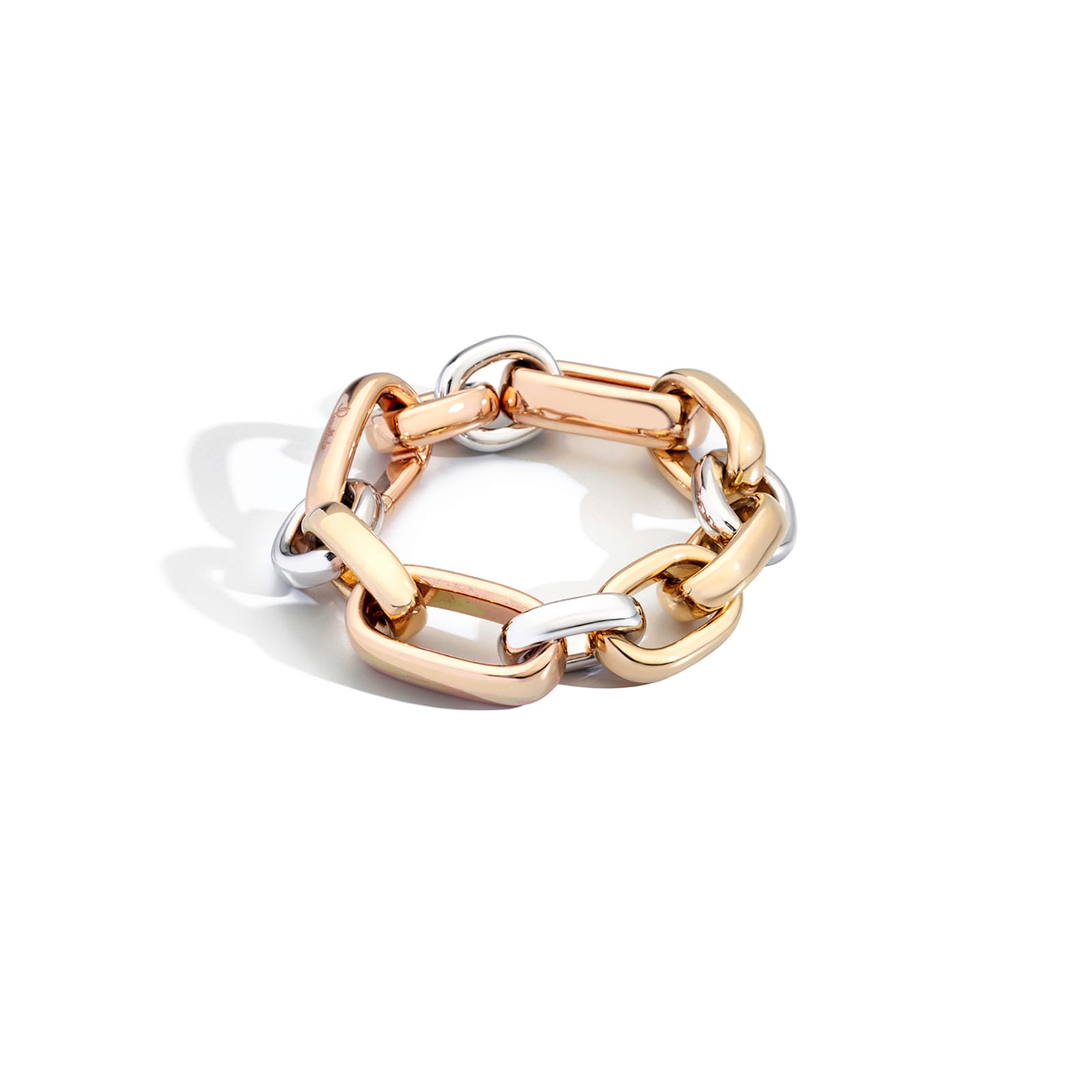 Pomellato 18k Tri Gold Iconica Oval Link Bracelet