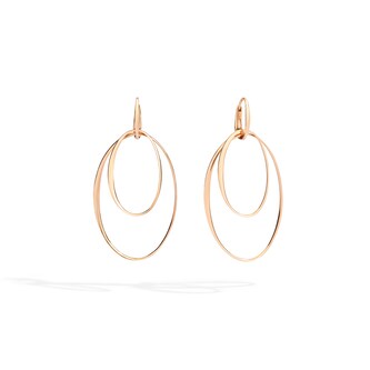 Pomellato 18k Rose Gold Double Oval Drop Earrings Pomellato 18k Rose Gold Double Oval Drop Earrings