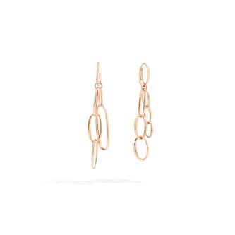 Pomellato 18k Rose Gold Oval Link Pendant Drop Earrings