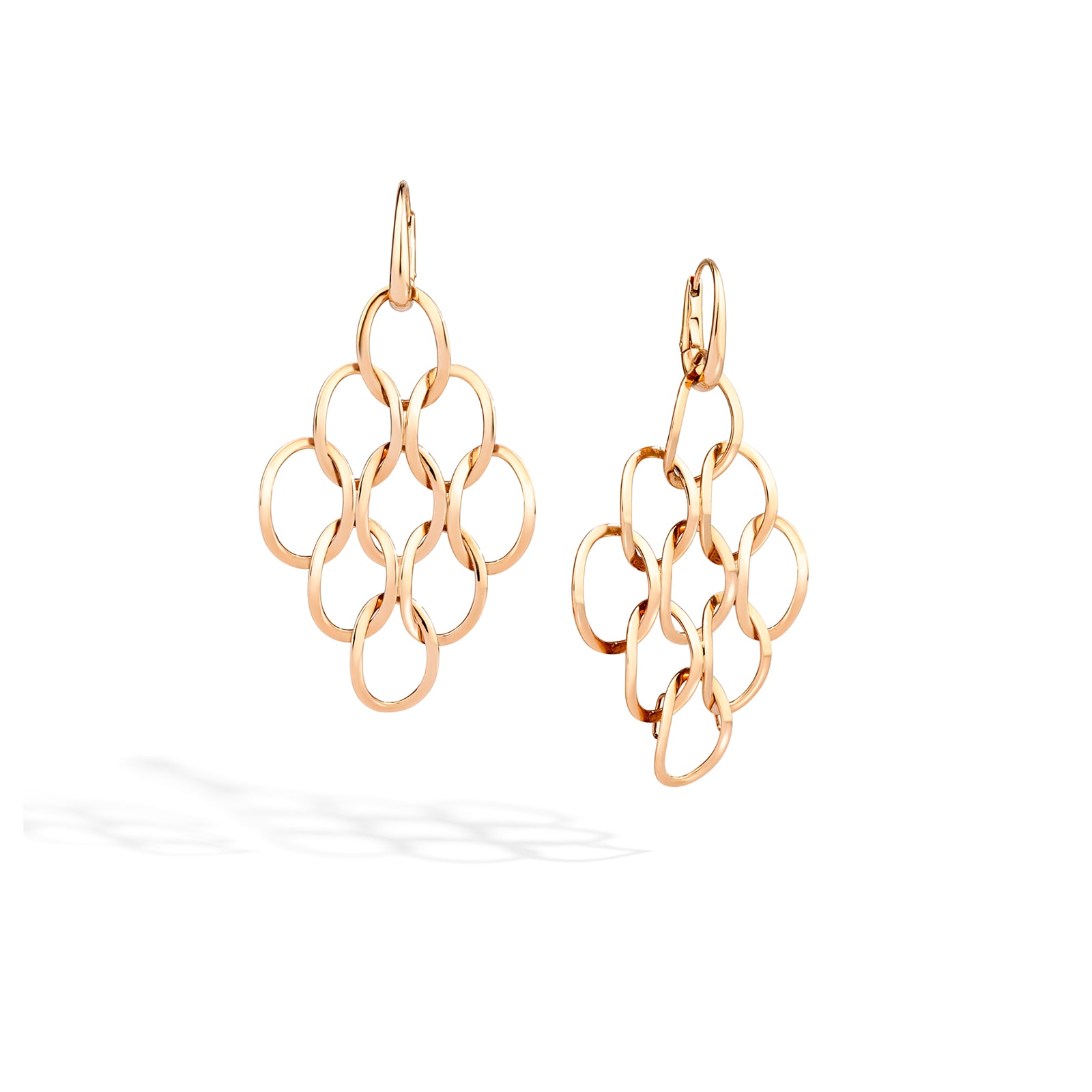 18k Rose Gold Brera Oval Link Chandelier Drop Earrings 18k Rose Gold Brera Oval Link Chandelier Drop Earrings