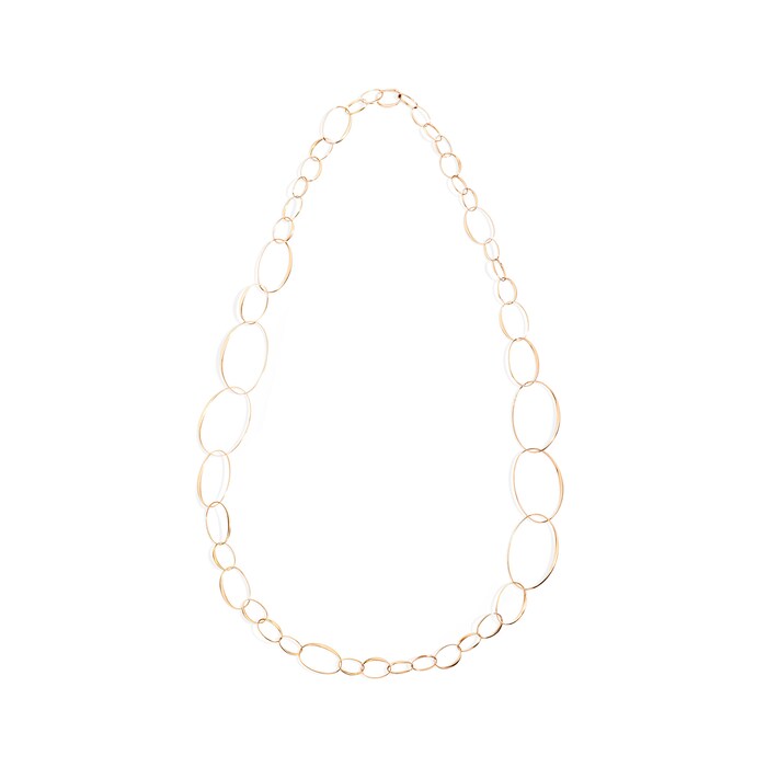 Pomellato 18k Rose Gold Mixed Size Oval Link Necklace 43"