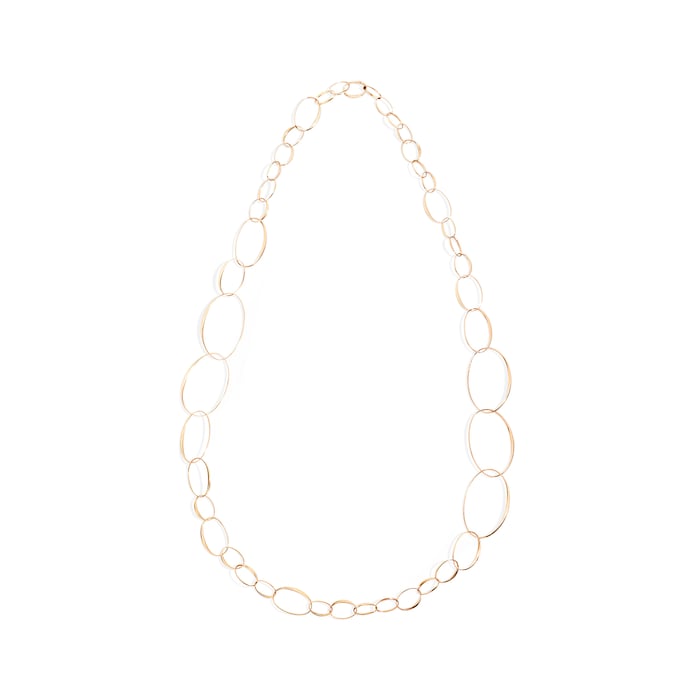 Pomellato 18k Rose Gold Mixed Size Oval Link Necklace 43"