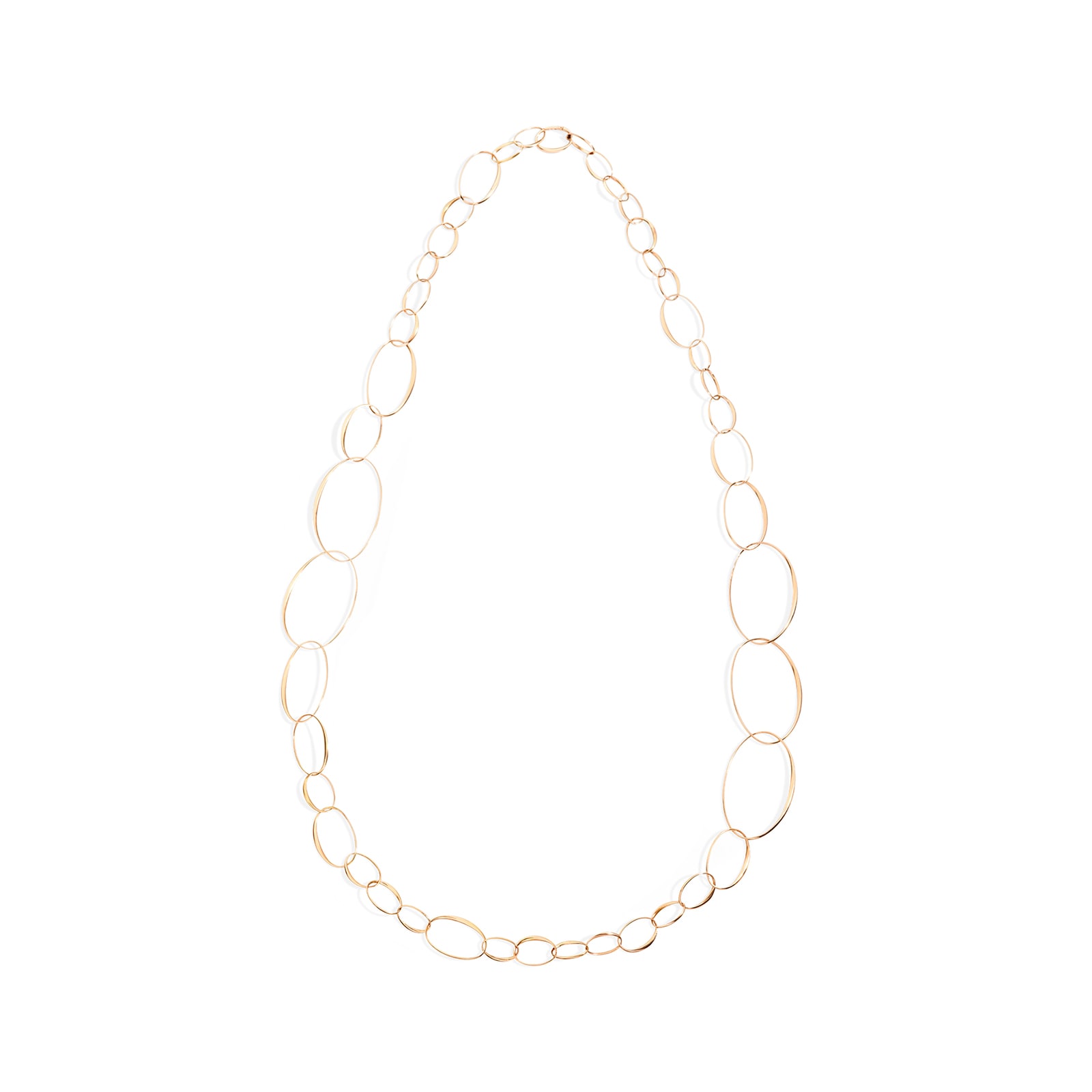 Pomellato 18k Rose Gold Mixed Size Oval Link Necklace 43"