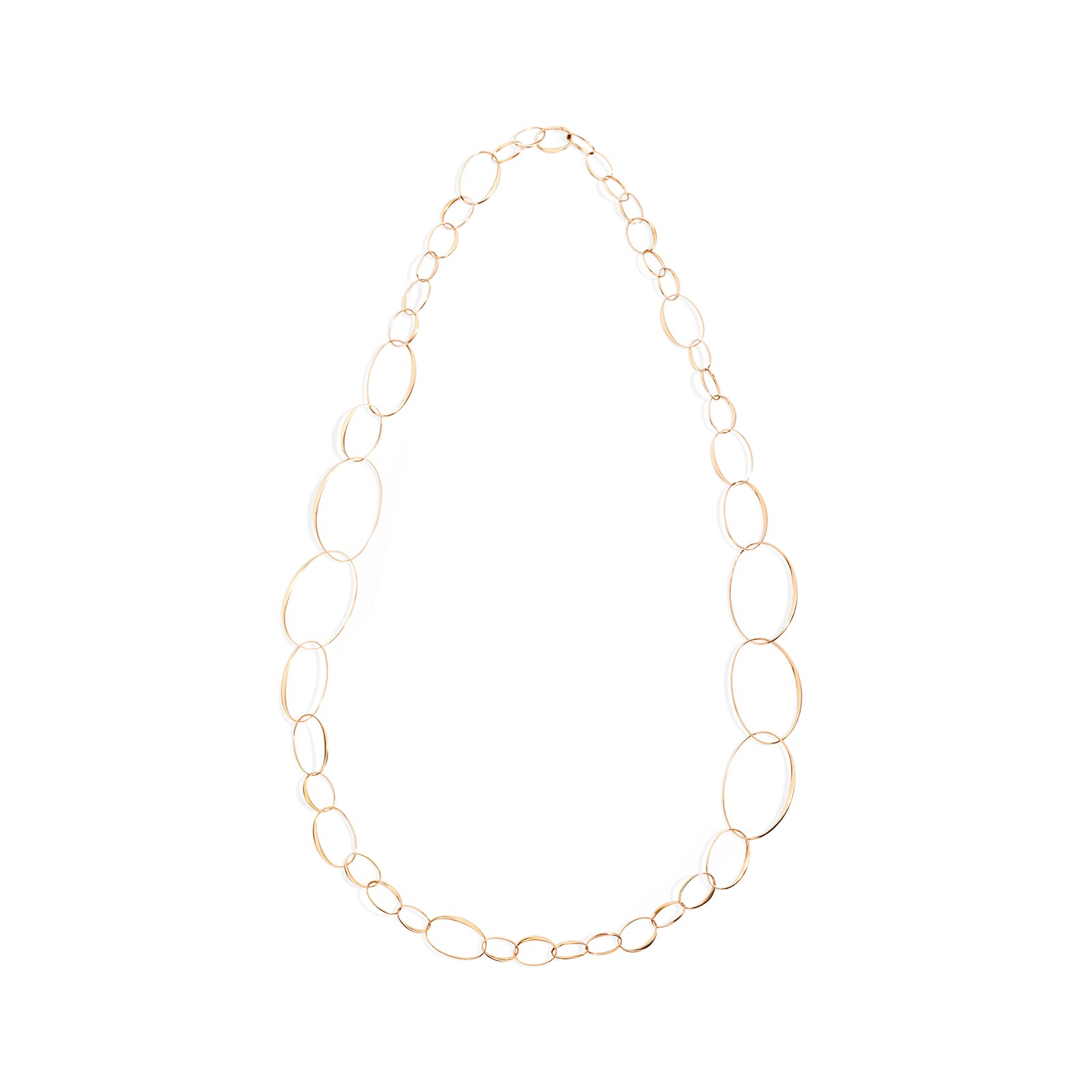 Pomellato 18k Rose Gold Mixed Size Oval Link Necklace 43"