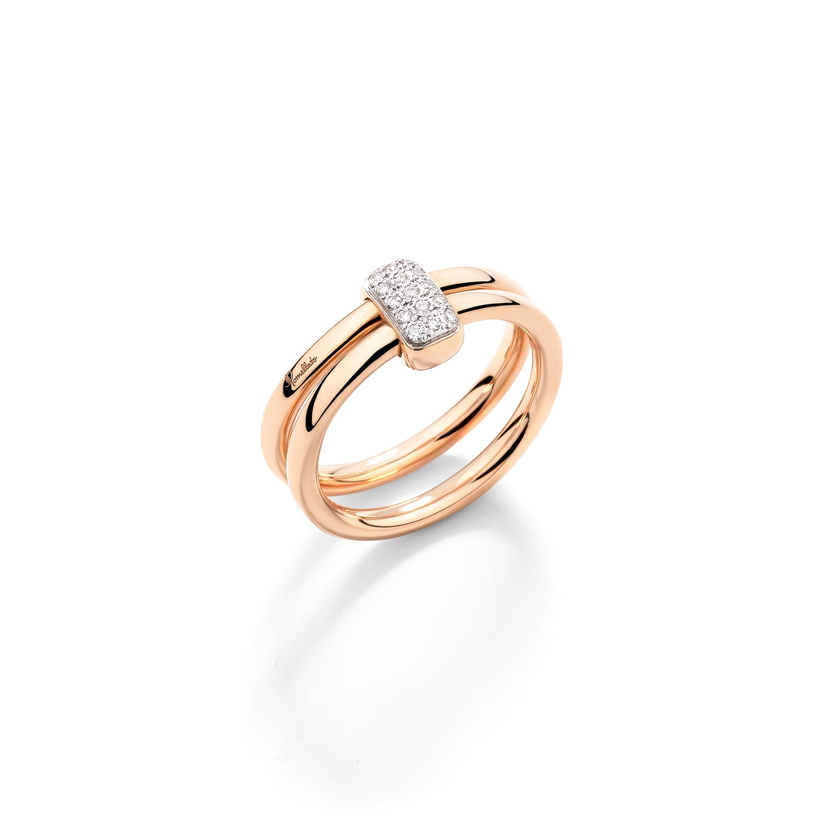 Pomellato 18ct Rose Gold Pomellato Together 0.10ct Diamond Ring - Ring Size M