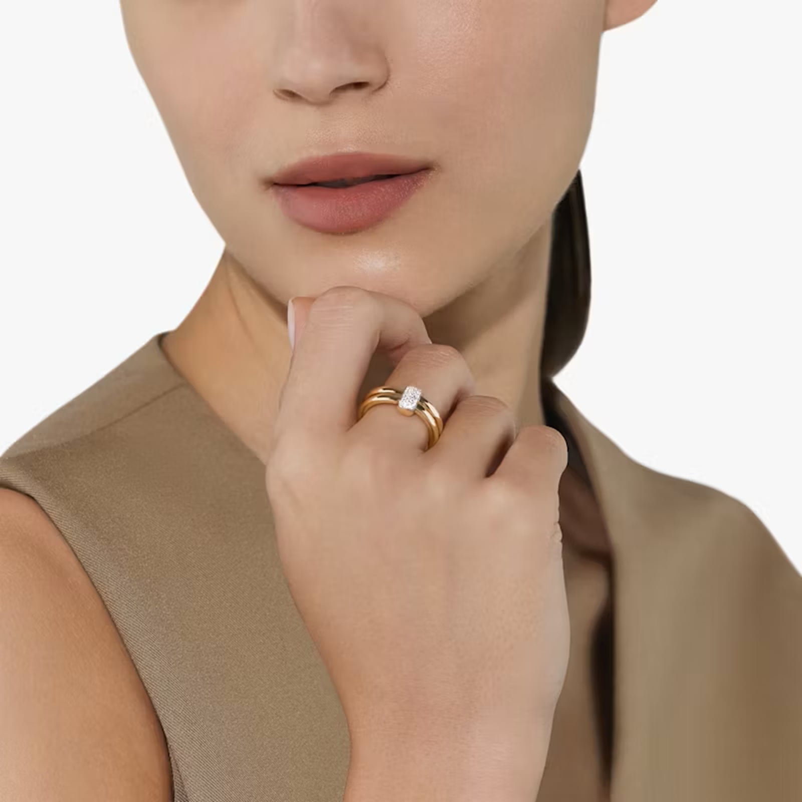 Pomellato 18ct Rose Gold Pomellato Together 0.10ct Diamond Ring - Ring Size M