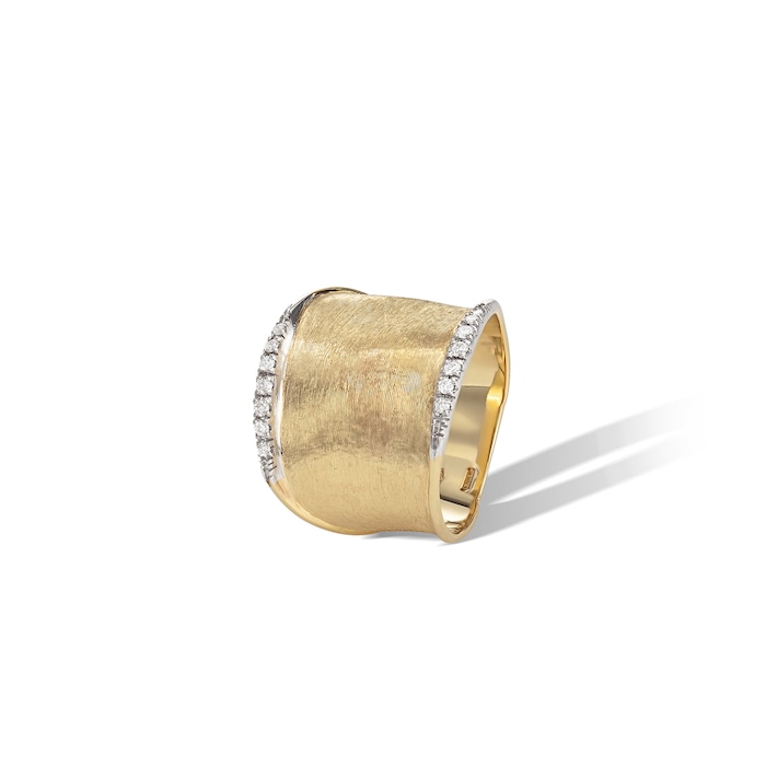 Marco Bicego 18k Yellow Gold Lunaria 0.14cttw Diamond Wide Band