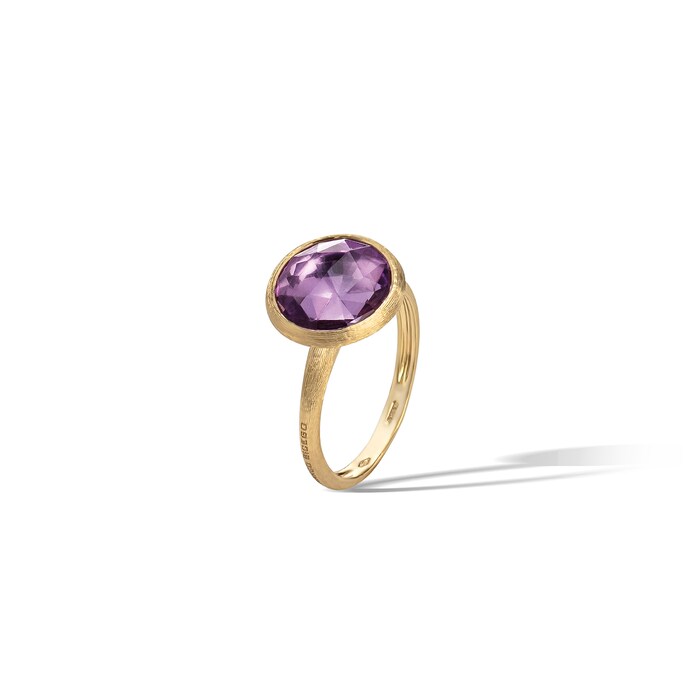 Marco Bicego 18k Yellow Gold Jaipur Color Amethyst Stacking Ring Size 7