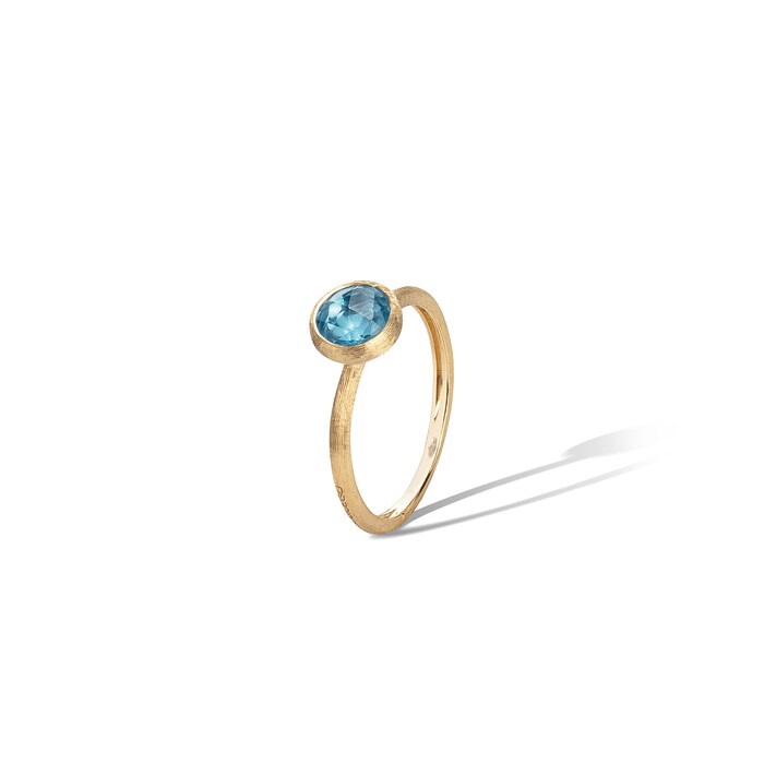 Marco Bicego 18k Yellow Gold Jaipur Color Blue Topaz Small Stacking Ring