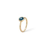 Marco Bicego 18k Yellow Gold Jaipur Color London Blue Topaz Small Stacking Ring Size 7