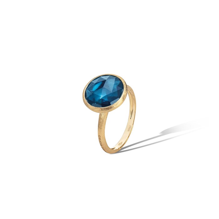 Marco Bicego 18k Yellow Gold Jaipur Color London Blue Topaz Small Stacking Ring
