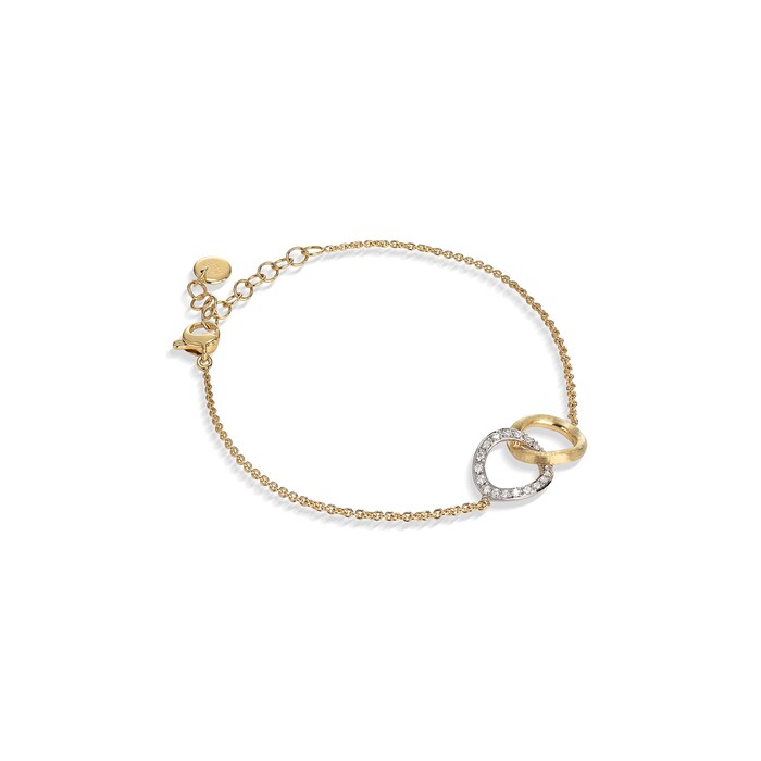 Marco Bicego 18k Yellow Gold Jaipur 0.14cttw Diamond Interlocking Circle Bracelet