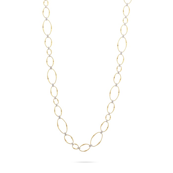 Marco Bicego 18k Yellow Gold Marrakech 0.89cttw Diamond Oval Connector Necklace