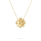 Marco Bicego 18k Yellow Gold Petali 0.08cttw Diamond Large Flower Pendant 16.5"