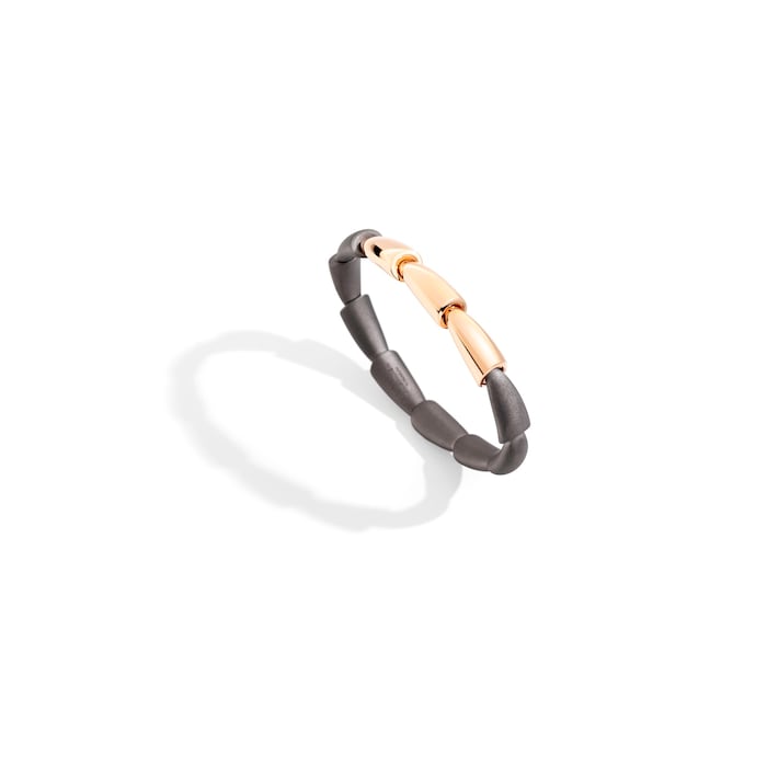 VHERNIER Titanium & 18K Rose Gold Calla Midi Bracelet - Size Medium