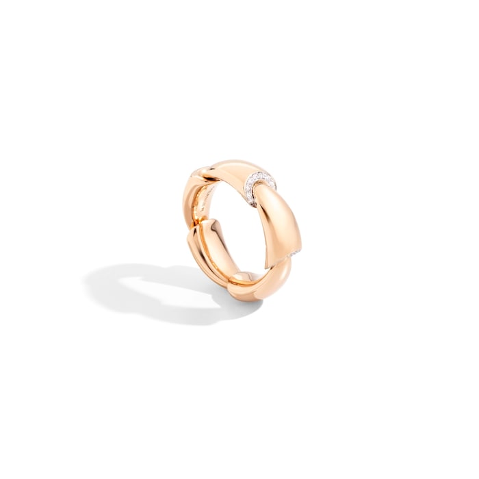 VHERNIER 18K Rose Gold Calla 0.17cttw Diamond Ring - Size 54