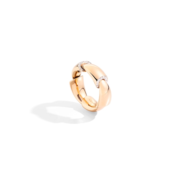 VHERNIER 18K Rose Gold Calla 0.30cttw Diamond Ring - Size 52