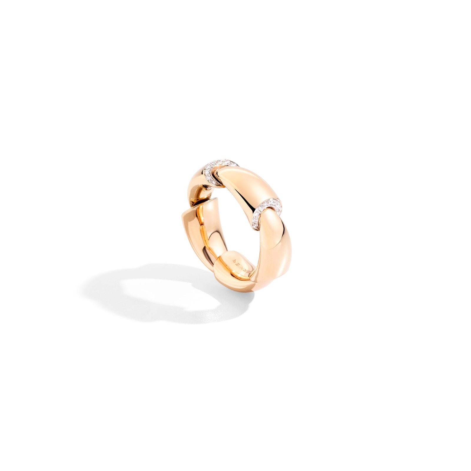 VHERNIER 18K Rose Gold Calla 0.30cttw Diamond Ring - Size 52