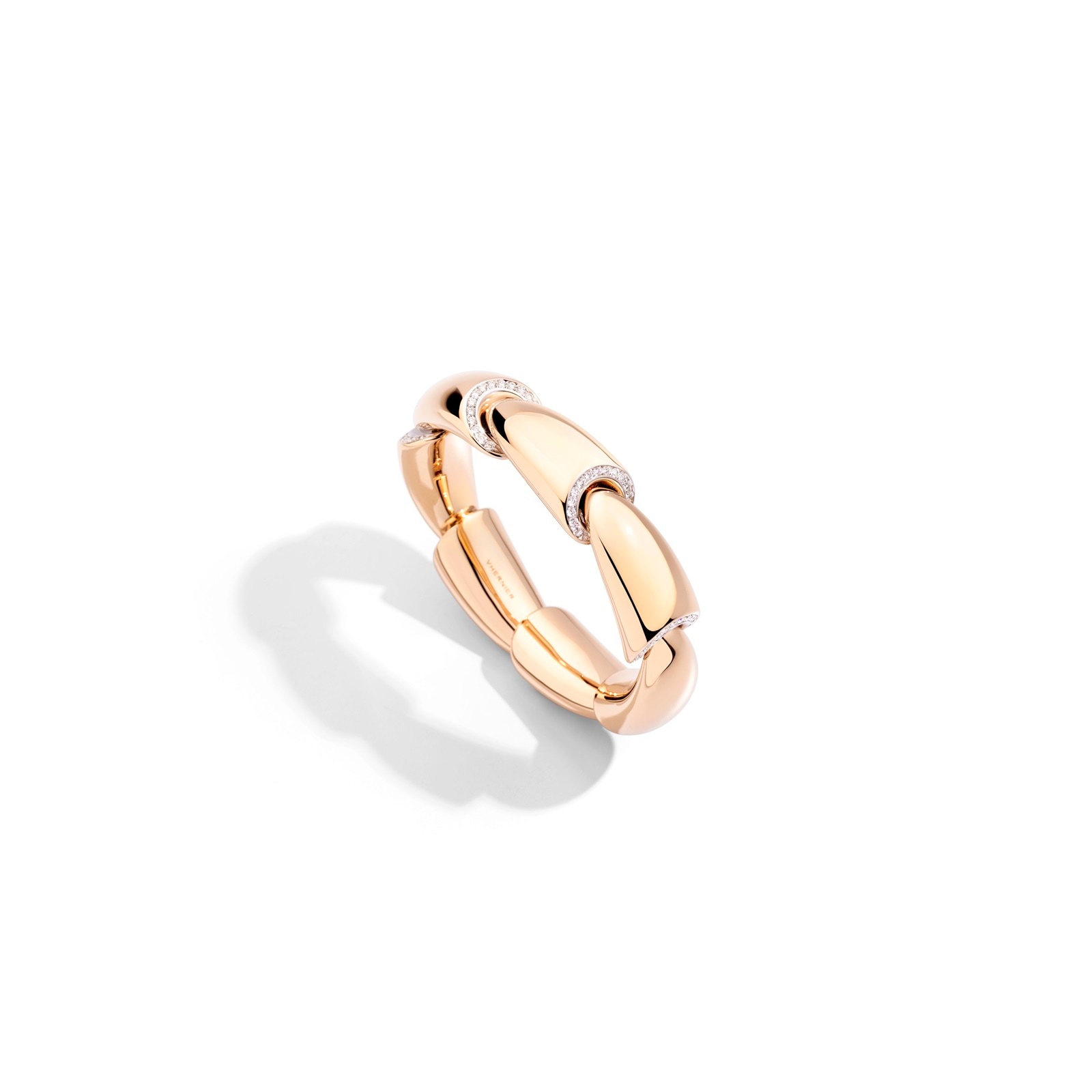 VHERNIER 18K Rose Gold Calla 1.70cttw Diamond Bangle