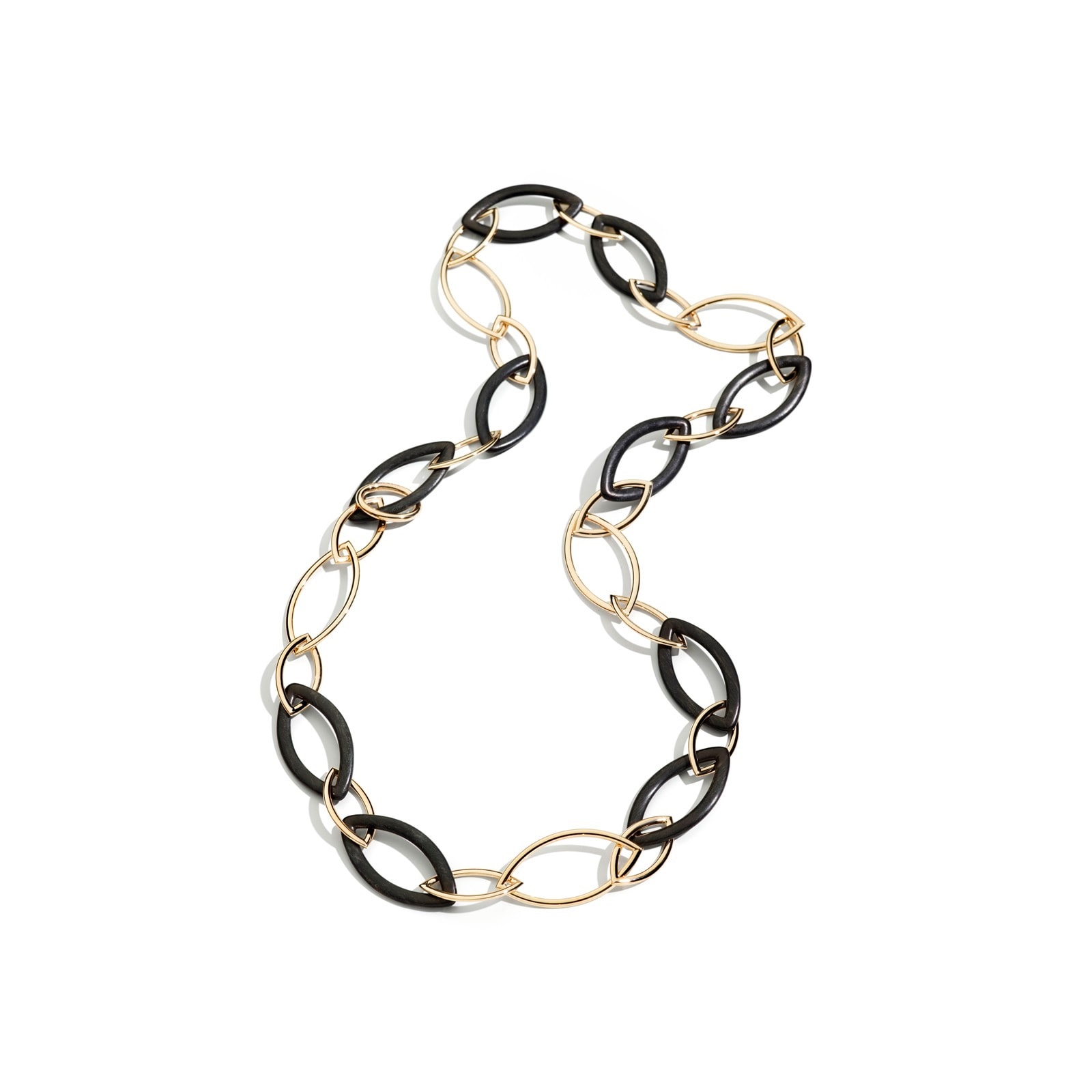 18K Rose Gold & Ebony Pop  Chain Link Necklace 18K Rose Gold & Ebony Pop  Chain Link Necklace