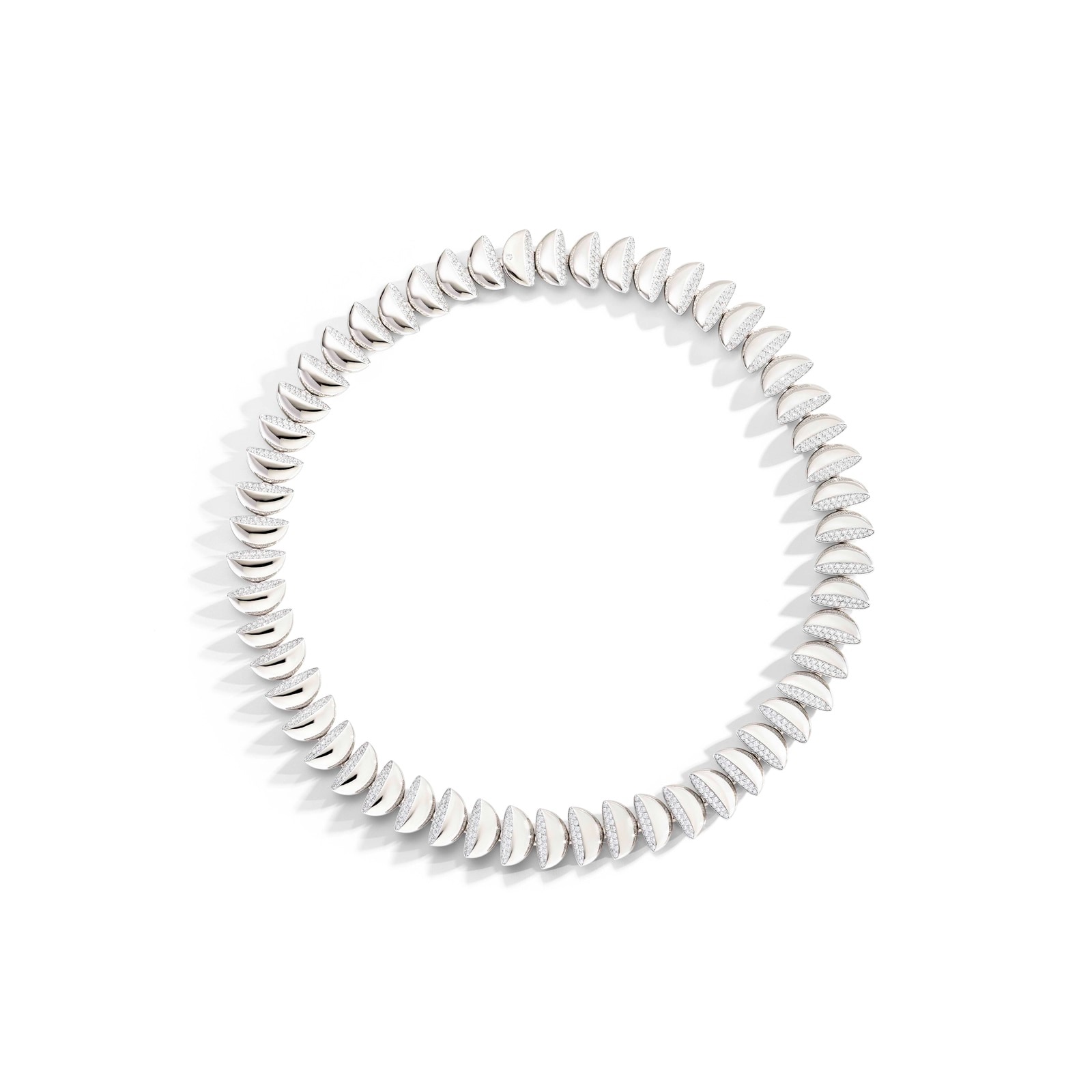 VHERNIER 18K White Gold Eclisse Endless 6.30cttw Diamond Necklace