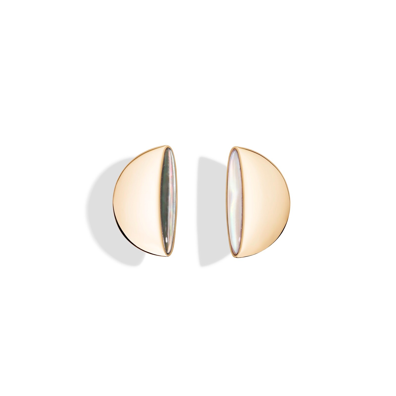 VHERNIER 18K Rose Gold Eclisse Pearl Ear Clips