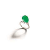 VHERNIER 18K White Gold Palloncino Jade & 0.13cttw Diamond Ring