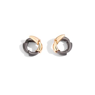 VHERNIER 18K Rose Gold & Titanium Calla Hoop Earrings