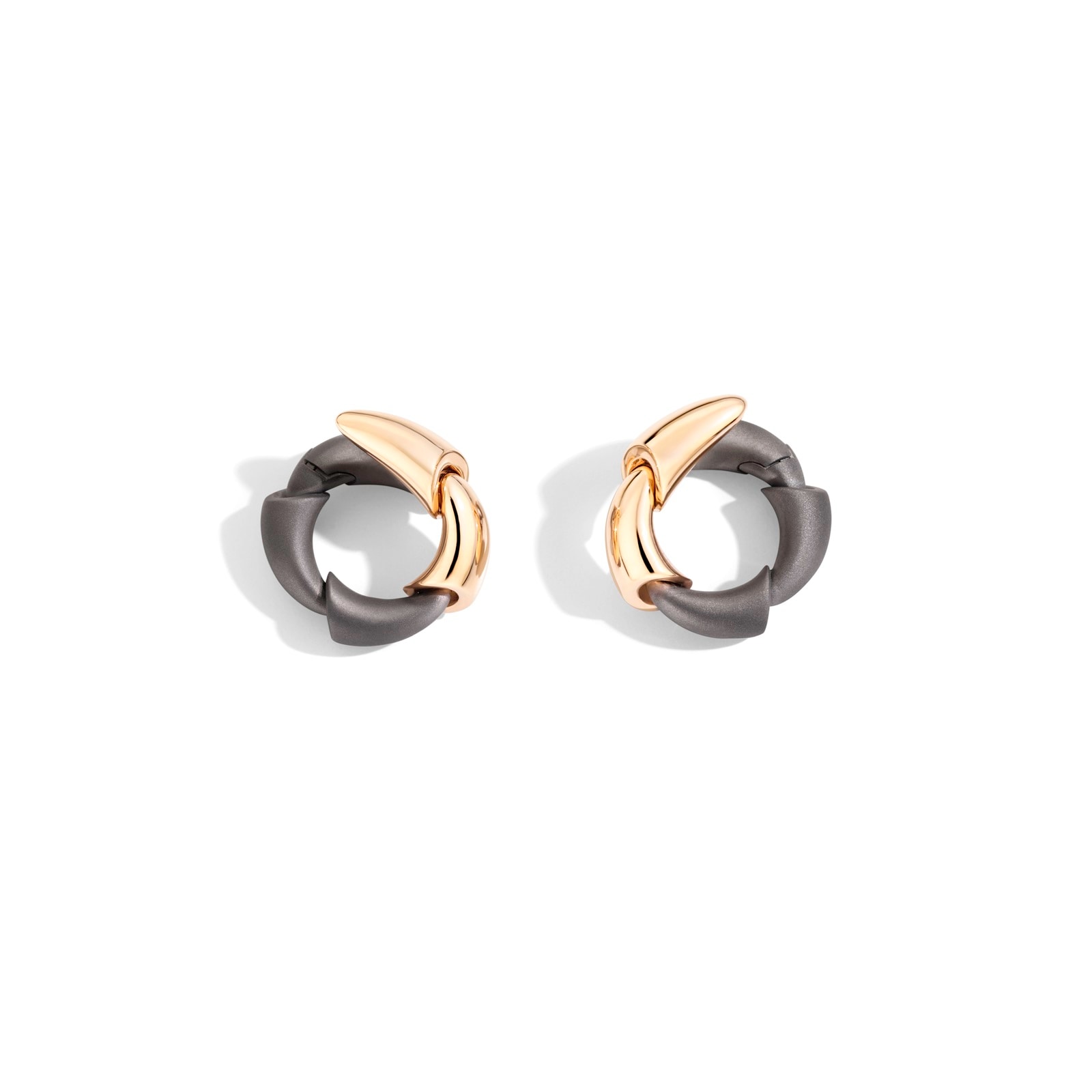 VHERNIER 18K Rose Gold & Titanium Calla Hoop Earrings