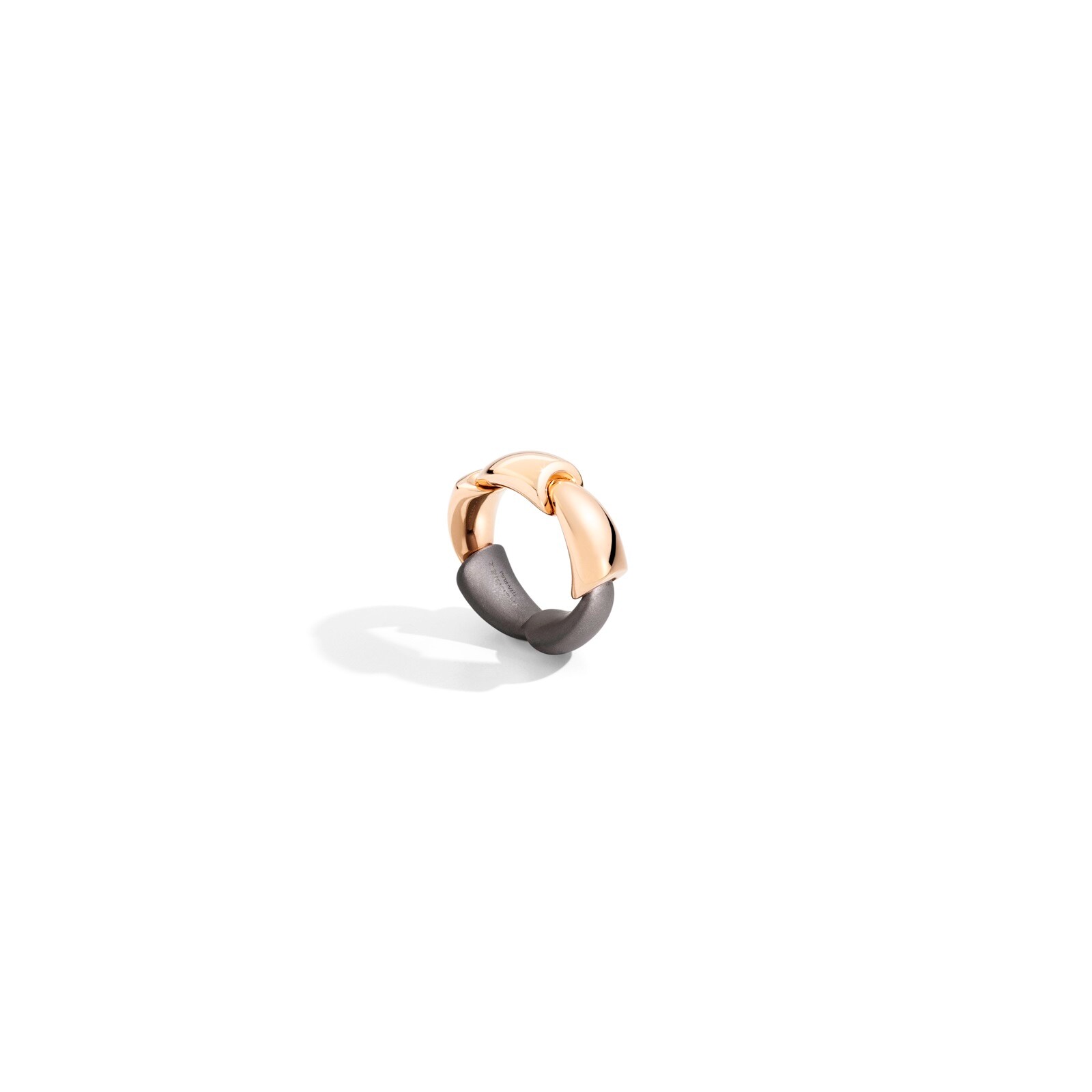 VHERNIER 18K Rose Gold & Titanium Calla Ring - Size 53