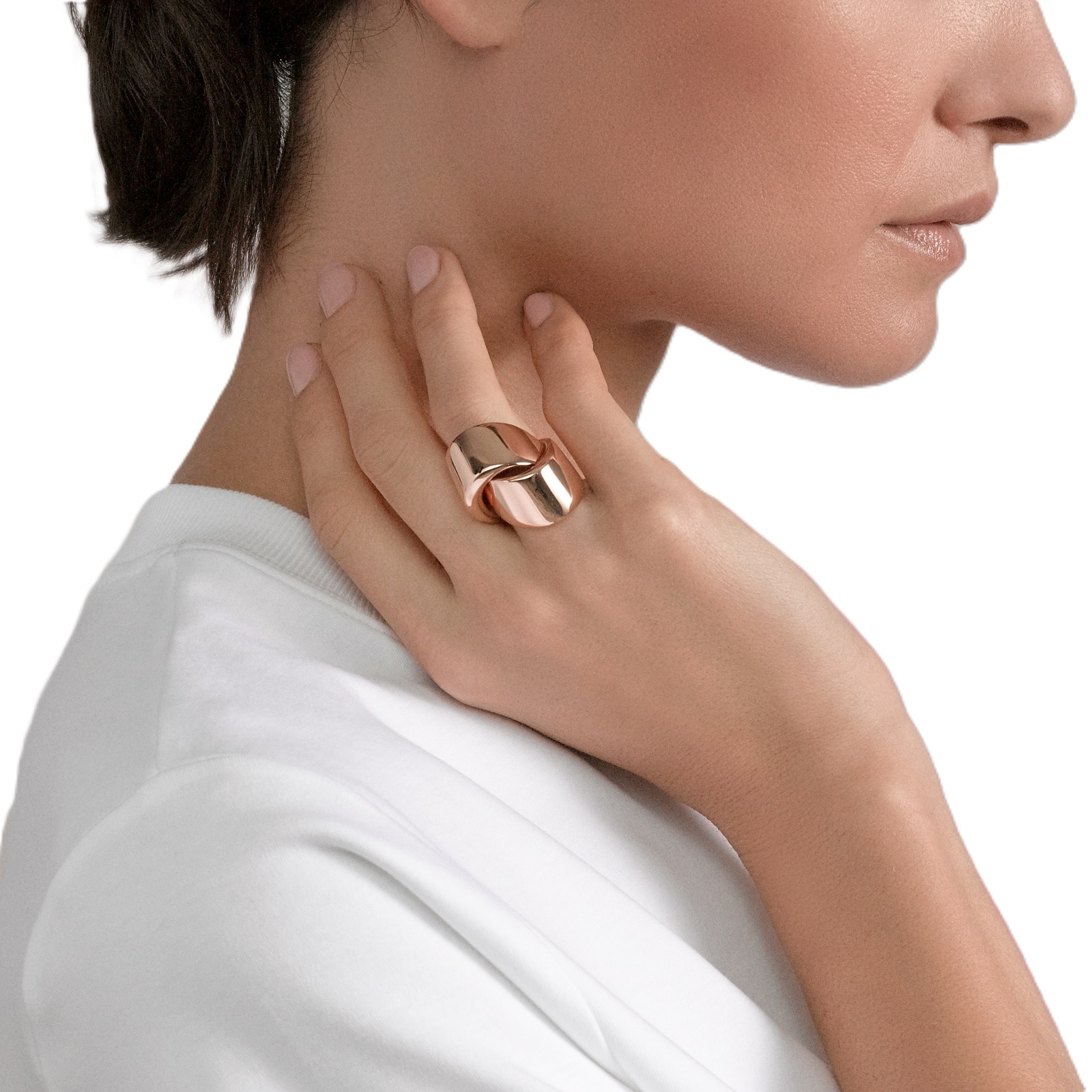 VHERNIER 18K Rose Gold Abbraccio Twist Ring - Size 54 VHERNIER 18K Rose Gold Abbraccio Twist Ring - Size 54