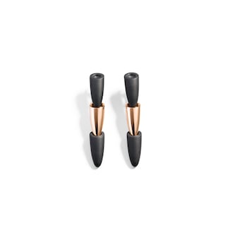 VHERNIER Titanium & 18K Rose Gold Calla Drop Ear Clips VHERNIER Titanium & 18K Rose Gold Calla Drop Ear Clips