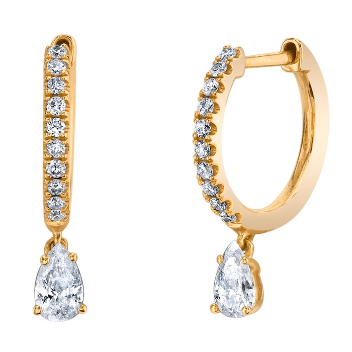 Anita Ko 18k Yellow Gold 0.56cttw Diamond Hoop Drop Earring