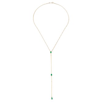 Anita Ko 18k Yellow Gold 1.10cttw 3 Pear Cut Emerald Lariat Necklace Anita Ko 18k Yellow Gold 1.10cttw 3 Pear Cut Emerald Lariat Necklace