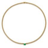 Anita Ko 18k Yellow Gold 0.44cttw Emerald Cut Emerald Cuban Link Necklace