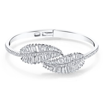 Anita Ko 18k White Gold 3.35cttw Diamond Leaf Wrap Hinged Bangle Anita Ko 18k White Gold 3.35cttw Diamond Leaf Wrap Hinged Bangle
