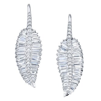 Anita Ko 18k White Gold 1.72cttw Diamond Leaf Drop Earrings Anita Ko 18k White Gold 1.72cttw Diamond Leaf Drop Earrings