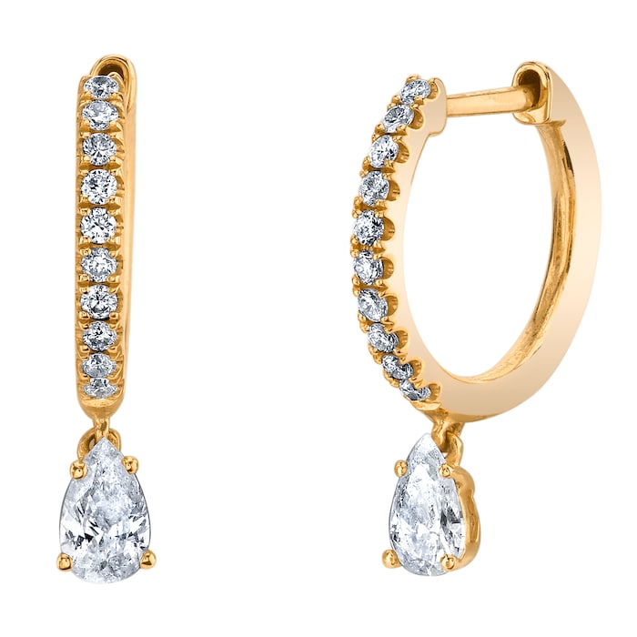 Anita Ko 18k Yellow Gold 0.56cttw Diamond Hoop Drop Earring