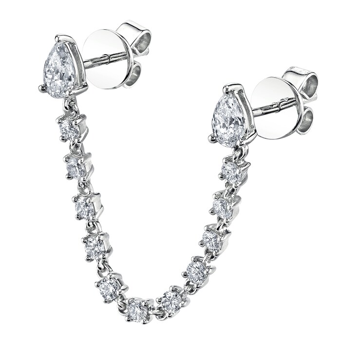 Anita Ko 18k White Gold 1.62cttw Diamond Loop Stud Earrings