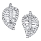 Anita Ko 18k White Gold 0.85cttw Diamond Small Leaf Stud Earrings