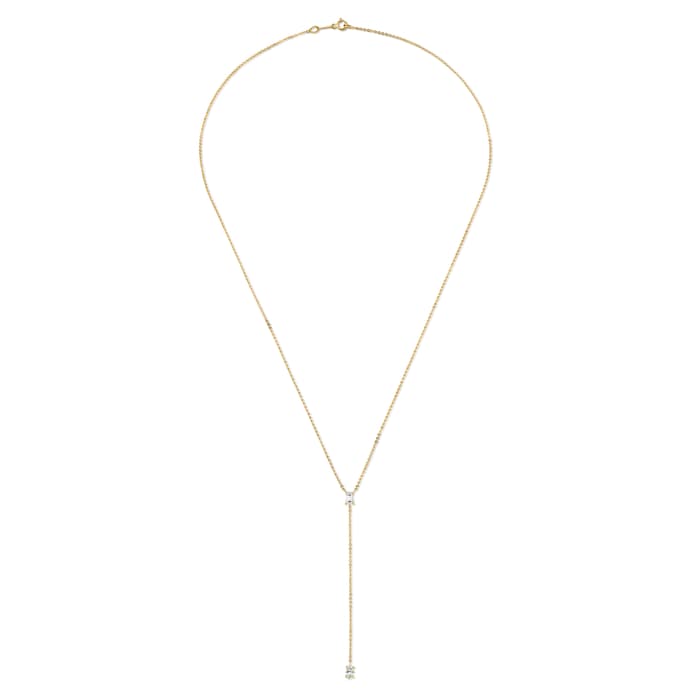 Anita Ko 18k Yellow Gold 0.63cttw Baguette and Marquis Diamond Lariat Necklace