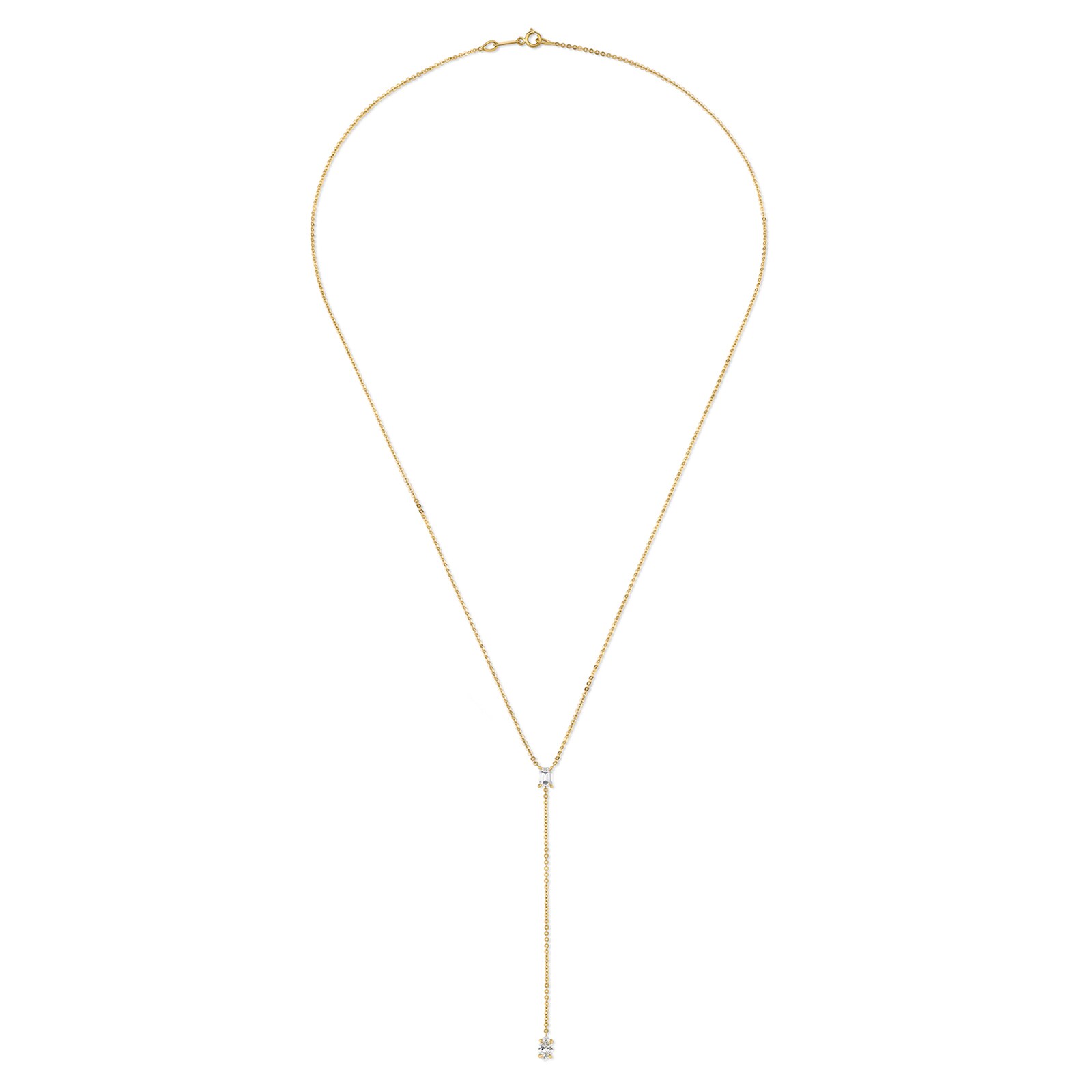 Anita Ko 18k Yellow Gold 0.63cttw Baguette and Marquis Diamond Lariat Necklace