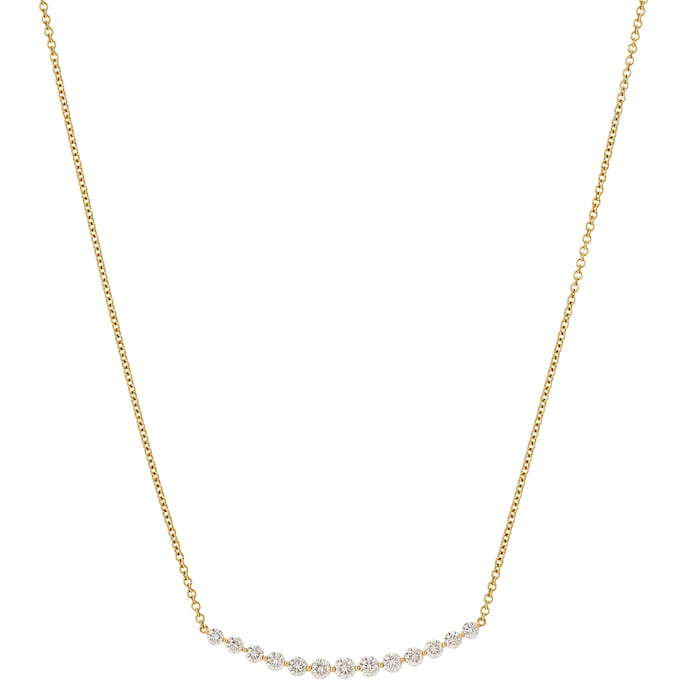 Anita Ko 18k Yellow Gold 1.47cttw Diamond Crescent Graduated Necklace 16"