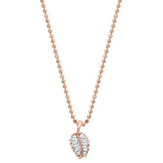 Anita Ko 18k Rose Gold 0.20cttw Diamond Small Palm Leaf Necklace 18" Anita Ko 18k Rose Gold 0.20cttw Diamond Small Palm Leaf Necklace 18"