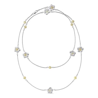 Buccellati Sterling Silver and Vermeil Blossoms 7 Station Necklace